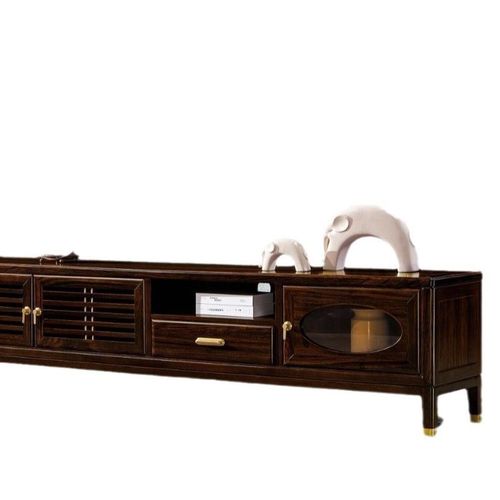 实木电视柜新中式现代简约家用地柜乌金木纯实木地柜