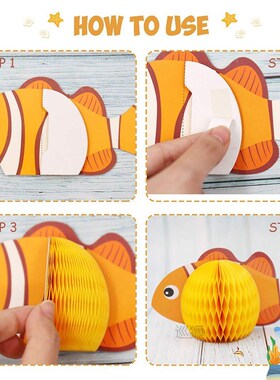 8psc/set Mermaid Ocean Animals DIY Honeycomb Ball Little Mer