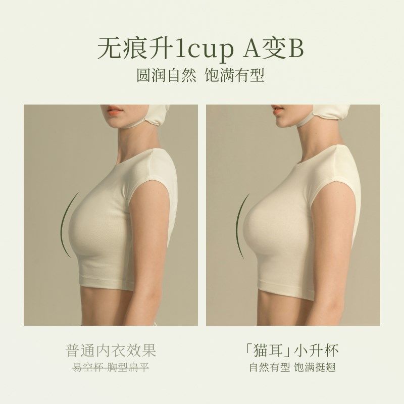 不跑杯小胸聚拢显大内衣女固定罩杯可机洗无钢圈软支撑白色文胸
