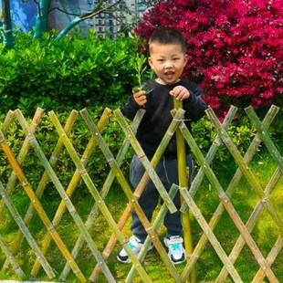 竹栅栏室外竹子护栏院子围栏伸缩竹拉网户外竹片篱笆庭院菜园花园