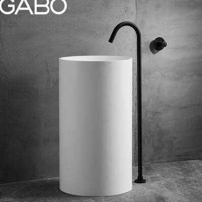 观博卫浴 立柱盆 洗脸盆 艺术柱盆 一体成型 人造石洗手盆1022o..