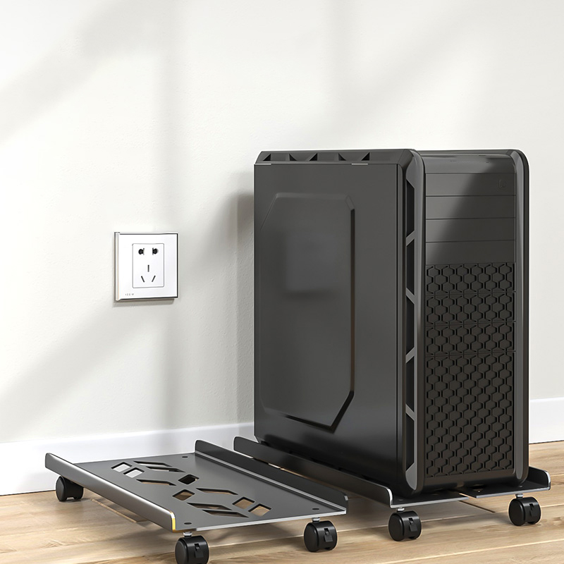 电脑主机托架可移动机箱台式底座带滑轮置物架家用办公室电脑托盘