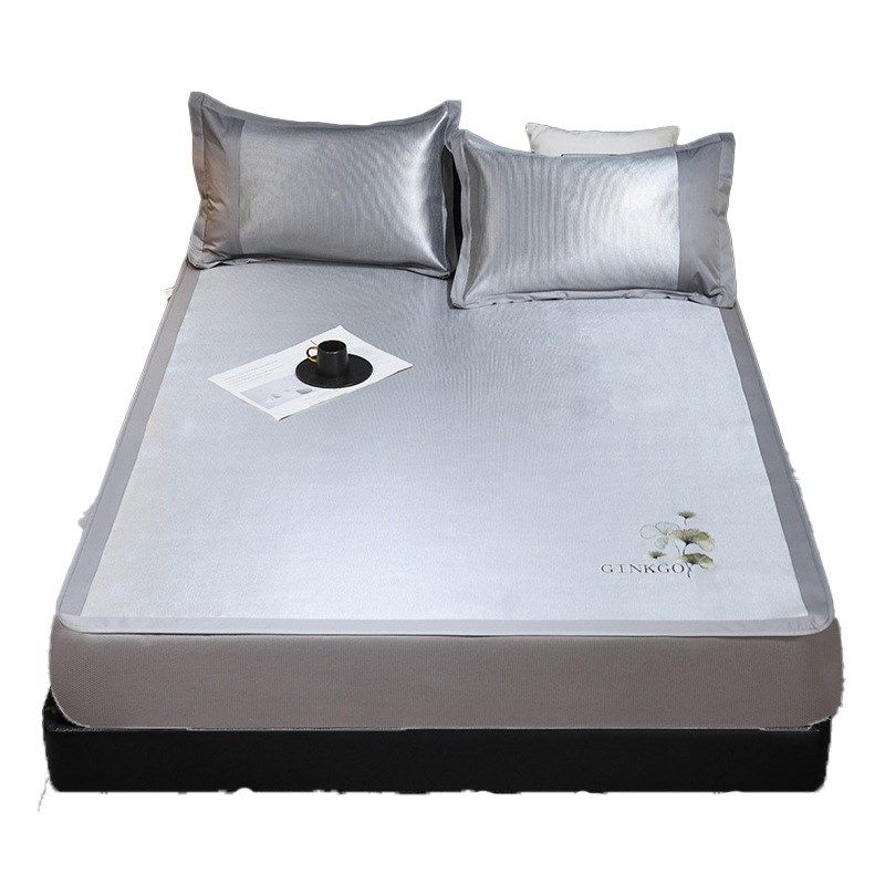 新款新品夏季冰丝凉席床笠款可水洗折叠冬夏天两用床上席子三件套,床上用品,冰丝席,淘宝优惠券,粉丝福利购,淘宝优惠卷