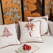 沙发抱枕新年红色靠枕套装 饰刺绣靠背 客厅靠垫腰枕节日氛围喜庆装