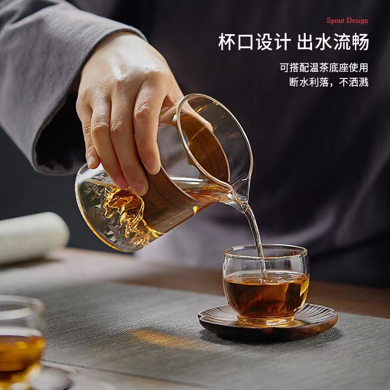 现货玻璃分茶器创意隔热富士山公道杯日式透明加厚防烫功夫茶倒茶