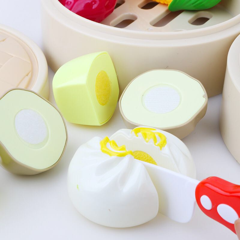 切切乐玩具水g果蔬菜可切儿童过家家套装女孩厨房包子蒸笼男孩3岁