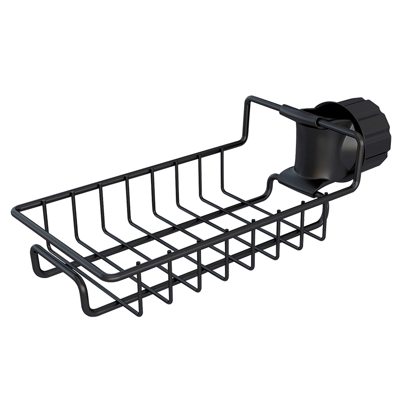 水龙头置物架不锈钢厨房抹布收纳架沥水水槽收P纳篮夹式可旋转加