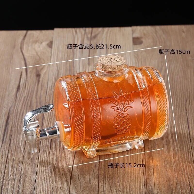 现货泡酒玻璃瓶加厚带龙头 家用人参泡酒坛2斤红酒瓶洋酒瓶空瓶