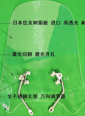 踏板车PGOe150挡风玻璃TIGRA150 彪炫特仕版前挡风板护胸板