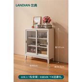 实木玻璃门书柜 美式 推拉书柜带玻璃门实木书架置物 京享好物