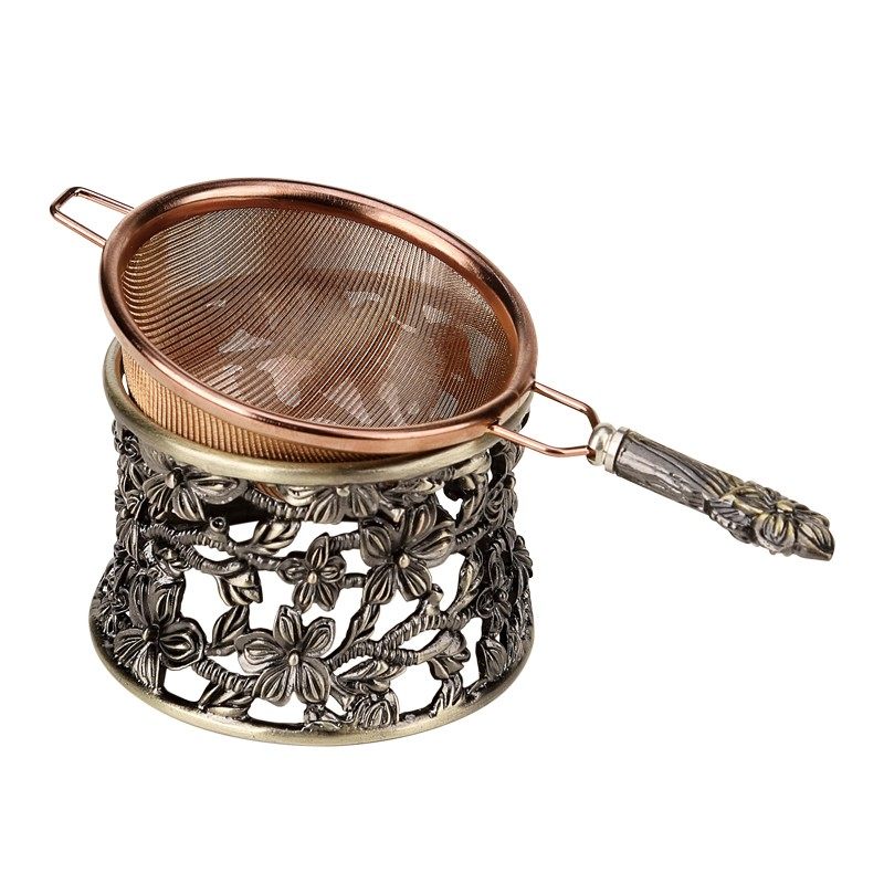 不锈钢茶漏茶滤网茶托滤茶器功夫茶具配件细网茶叶过滤网茶隔