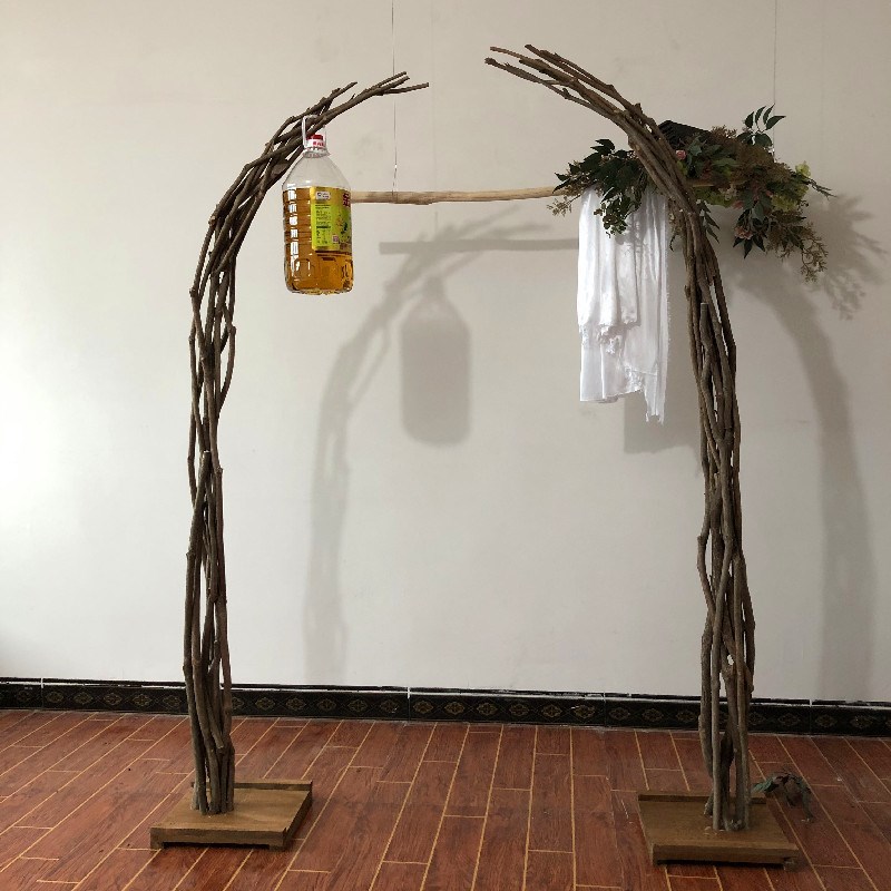 MNX2批c发森系婚庆半圆花门月牙干支树杈木架弧形分体拱门树枝鲜