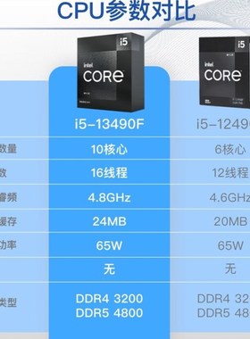 13代 CPU处理器 台式机 原盒 13代 i5-13490F【10核16线程】