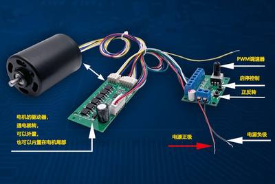 急速发货12V 555无刷马达 内置驱动器 通电就转 双滚珠 36mm直流