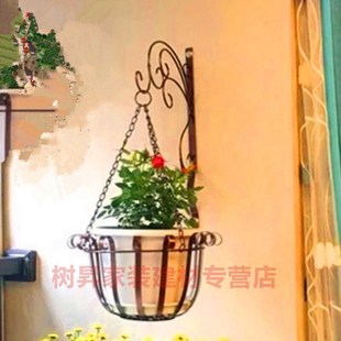 欧式 铁艺壁挂花盆架绿萝壁挂花架挂墙墙上室内阳台悬挂吊兰花架置