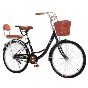 24寸26寸实心胎自行车免充气成年女轻便上班学生单车淑女男通勤