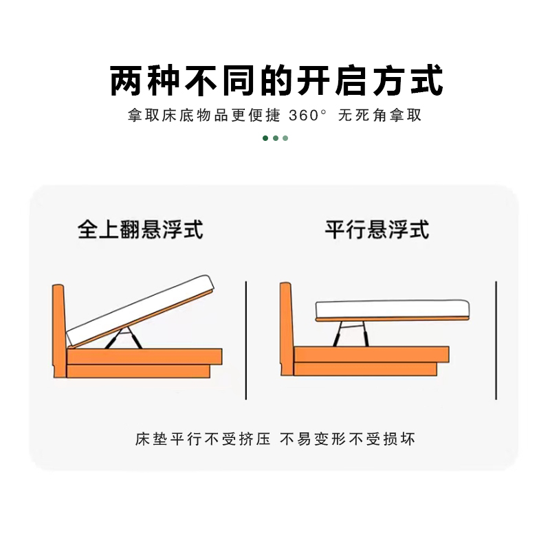 牀用液压支伸缩杆平m移高箱牀气压杆五金卧室小户型神器升降液压