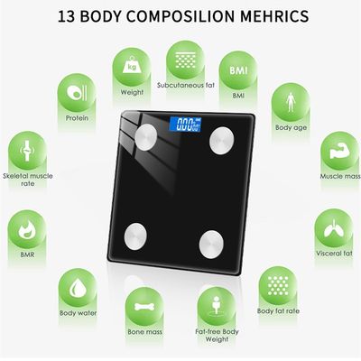 网红Bluetooth Floor Body Scale Bathroom Scales BMI Fat Scale