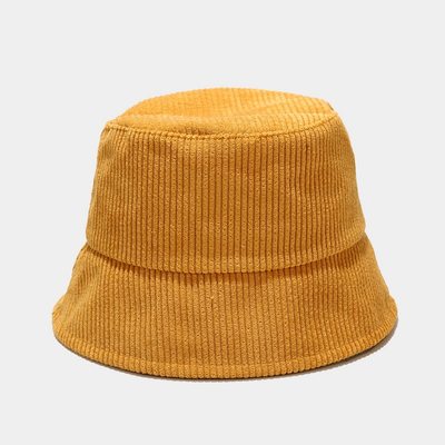 速发New Corduroy Bucket Hat Women Panama Winter Autumn Warm