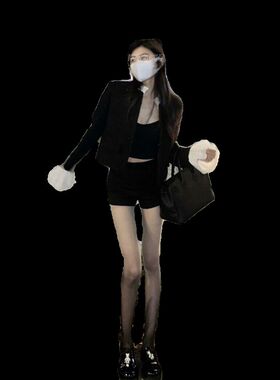 孕妇毛呢短裤秋冬外穿时尚黑色百搭显腿小个子热裤包臀靴裤打底裤