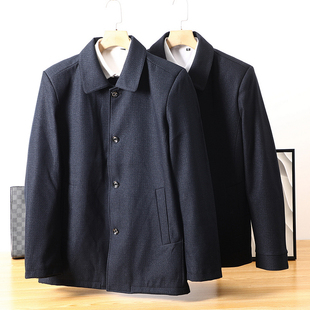 初春微厚商务绅士翻领o夹克男中年爸爸装挺括有型休闲茄克衫外套