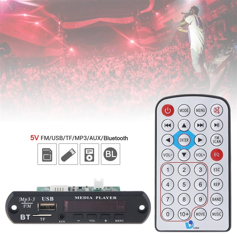 Audio-Decoder-Board Bluetooth MP3 1080P Support Wireless wit