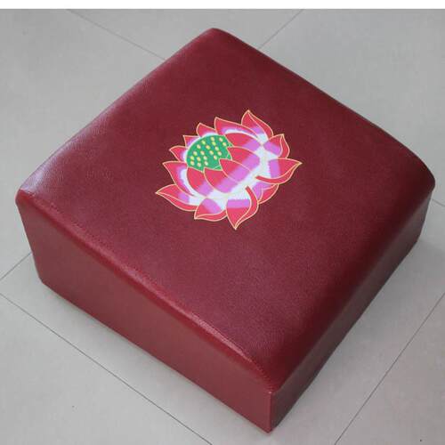 拜凳寺院用品红色莲花p拜登木质仿皮pu拜垫寺庙拜佛凳子莲花款