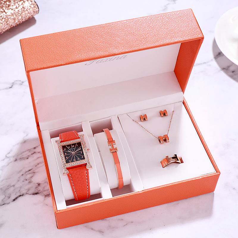 速发Women Watch Set Bracelet Necklace Ring Earring Jewelry G