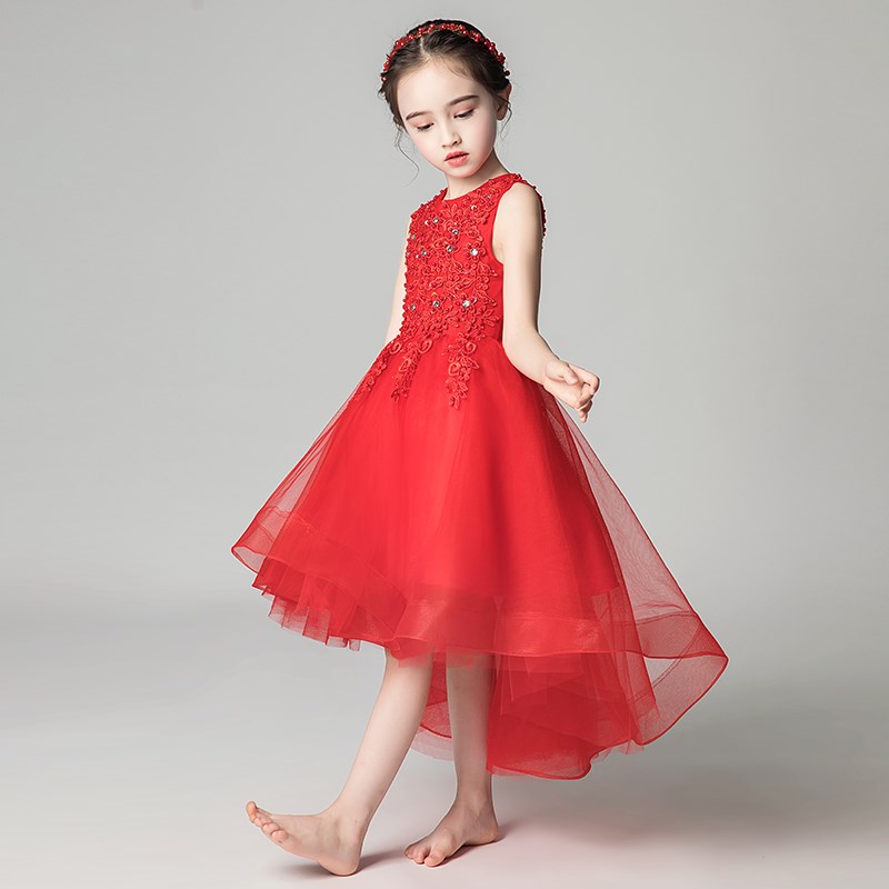 女童晚礼服公主裙蓬蓬纱小花童模特钢琴表演走秀T演出服婚纱高贵