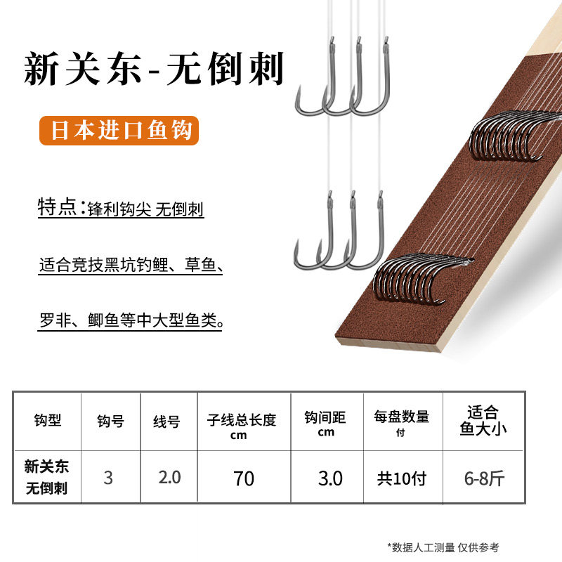 小众高货新型鱼钩绑好套装子线全套双钩成品新关东无倒刺伊势尼有