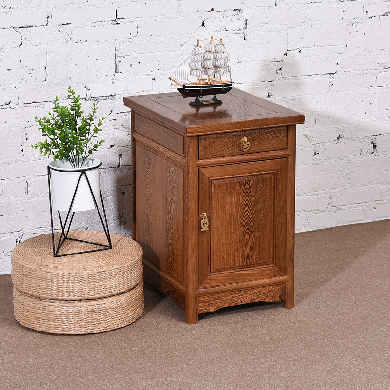 鸡翅木小茶几 红木床头柜卧室储物柜简约仿古中式实木床边柜 茶柜