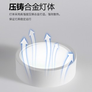 筒灯免开孔吸顶客厅卧室玄关背景走廊过道led天花灯射灯 圆形明装