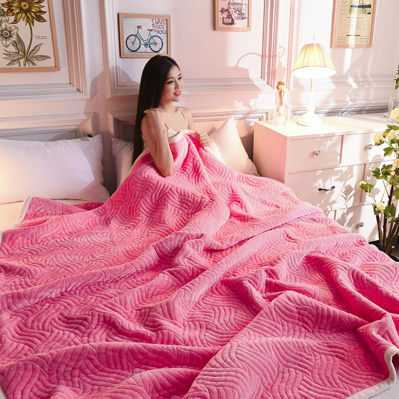 新品纯色珊瑚绒毯加厚法兰绒毛毯春秋单人双人午睡毯空调毯盖毯毛