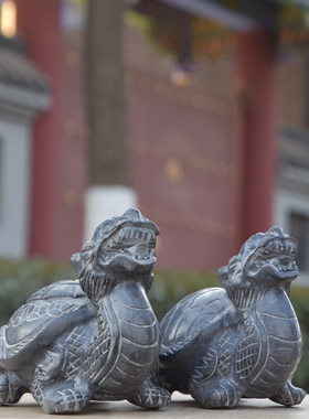 青石龙龟摆件镇宅j八卦龙头龟石雕工艺品乌龟神兽赑屃霸下石头龙