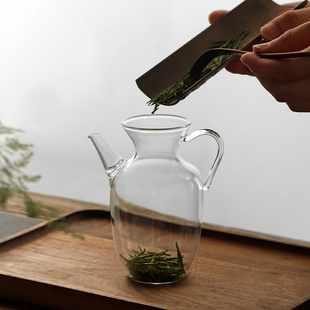 茶具 仿宋玻璃壶泡绿茶专用执壶过滤家用耐高温泡茶器茶壶茶杯套装