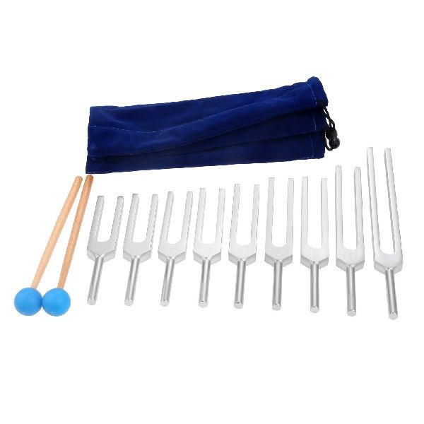 速发9pcs/1set Tuning Forks Silicone Hammer Bag Sound DNA