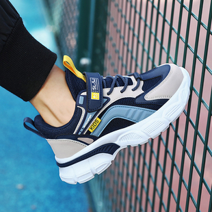 儿童运动鞋男童春秋款2023新款秋冬皮面跑步鞋子大童男孩秋季男鞋