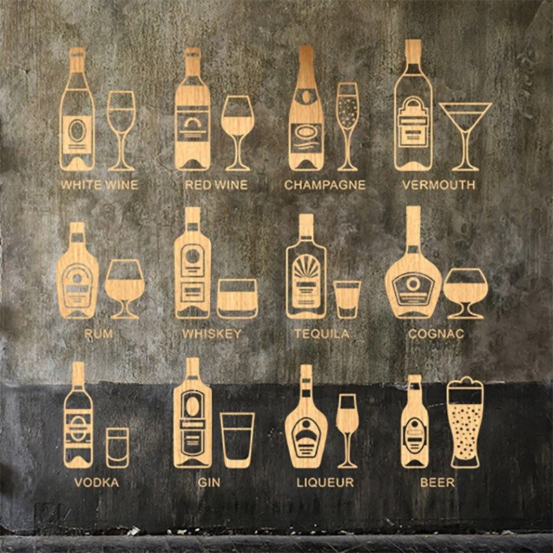啤酒红酒吧吧台酒文化字创意店铺玻璃门酒瓶杯分类墙面贴纸定制,家居饰品,软装墙贴,淘宝优惠券,粉丝福利购,淘宝优惠卷