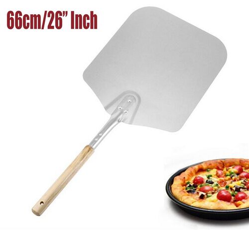 66cm Aluminum Pizza Peel Shovel With Wooden Handle Cake Shov