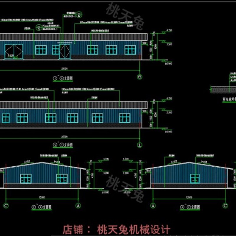 详细钢结构生f态鸡养殖场鸡棚鸡舍养鸡场建筑结构设计CAD图纸