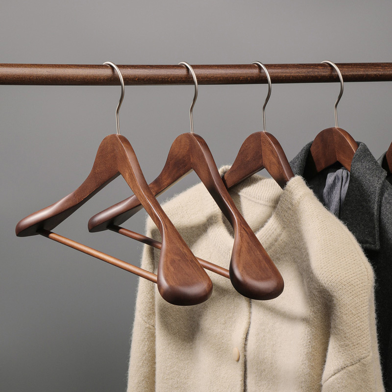 实木衣架无痕防肩角不起包木质家用挂衣防滑宽肩T加厚衣服挂钩收