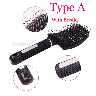 新品Hair Brush Scalp Massage Comb Hairbrush Bristle&Nylon Wo