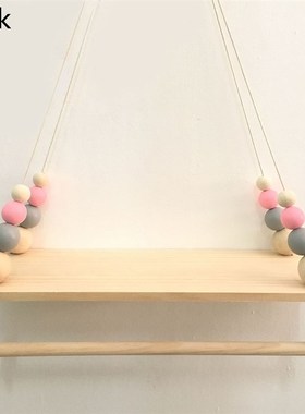 Handcrafted Shelf Kids Room Hanging Bead Shelf Nordic Style