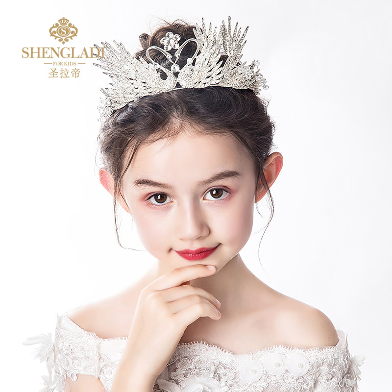 新品儿童皇冠头饰公主女童王冠水晶发箍小孩生日蛋糕装饰走秀演出