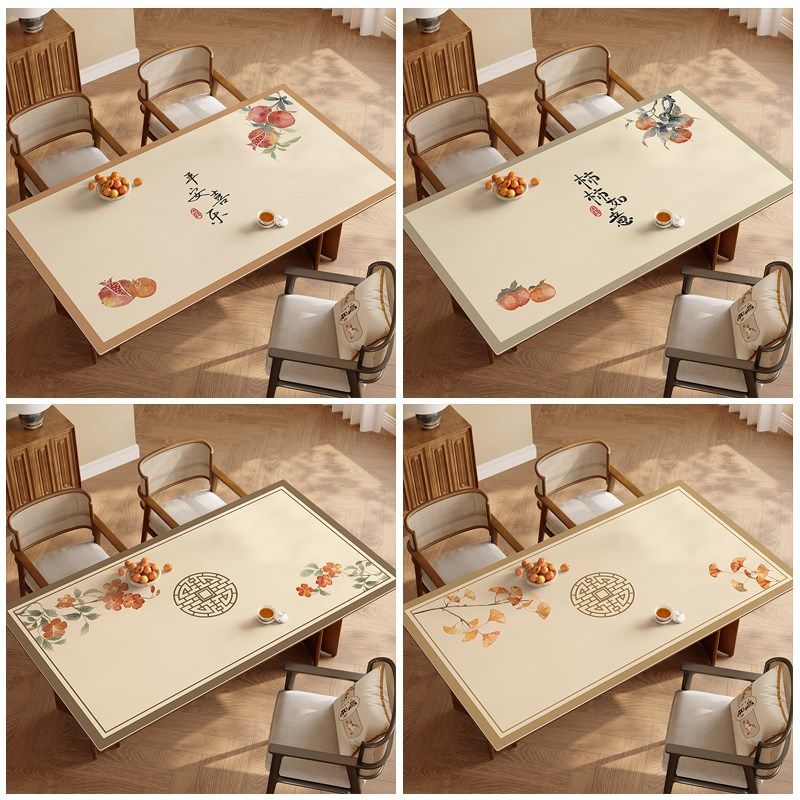 新中式餐桌垫防水防油防烫免洗pvc桌布茶几桌面保护垫子皮革台布,居家布艺,桌布,淘宝优惠券,粉丝福利购,淘宝优惠卷