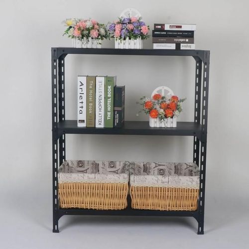 三层黑色货架家用仓库储物架置物架阳台展示铁架子多层置物架