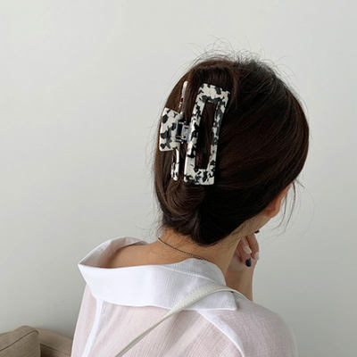 速发Milk Cow Color Geometric Large Hair Claws Women Girls Vi