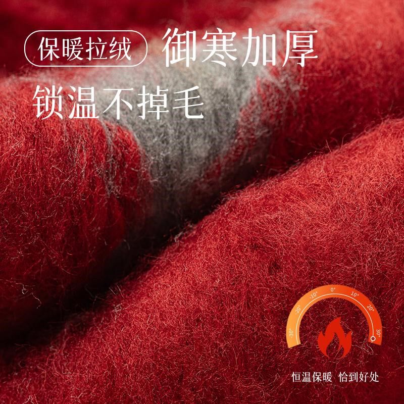 圣诞红色袜子女冬季超厚加绒保暖本命年新年喜庆大红袜家居地板袜