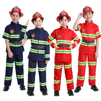 现货速发儿童消防员服装过家家职业体验衣服幼儿园小孩生日礼物表