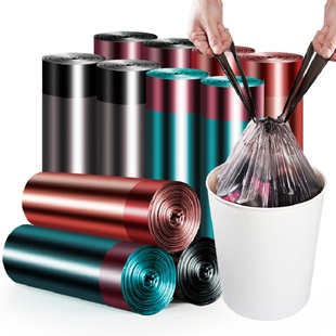 靓涤抽绳式垃圾袋加厚手提家用实惠厨房收口塑料袋大号